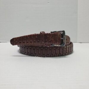 BILL ADLER Studio Genuine Leather Brown Belt Woven Size 42‎